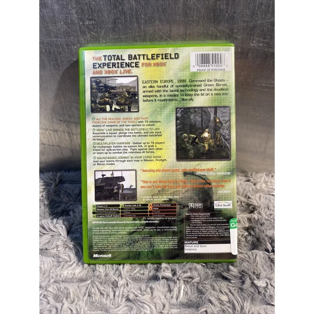 XBOX Tom Clancy's Ghost Recon - With Manual